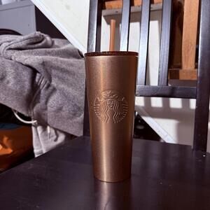 Starbucks Metallic Copper Tumbler with Lid and Straw